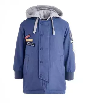 Темно-синее демисезонное полупальто Button Blue (98)