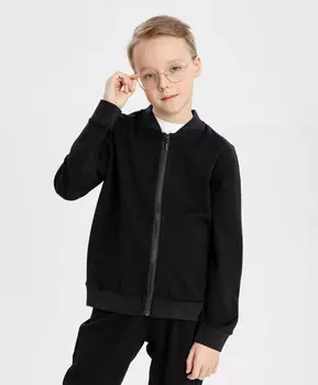 Толстовка-бомбер на молнии черная Button Blue (170)