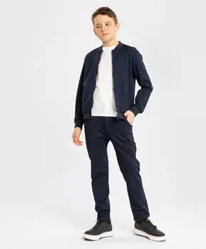 Толстовка-бомбер распашная синяя Button Blue (170)