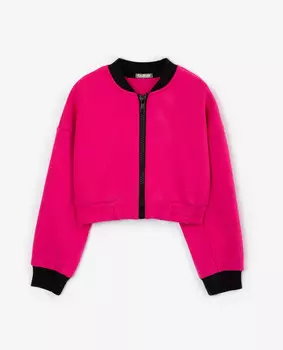 Толстовка-бомбер розовая Gulliver (134)