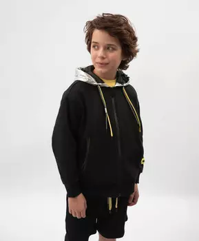Толстовка для мальчика распашная черная Gulliver
