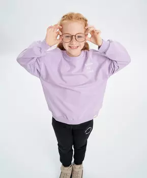 Толстовка фиолетовая с принтом Button Blue