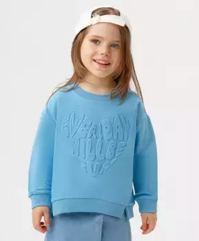 Толстовка голубая с принтом Button Blue (116)