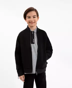 Толстовка из джерси на молнии черная Gulliver (122)