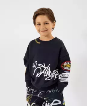 Толстовка из футера синяя Gulliver (122)