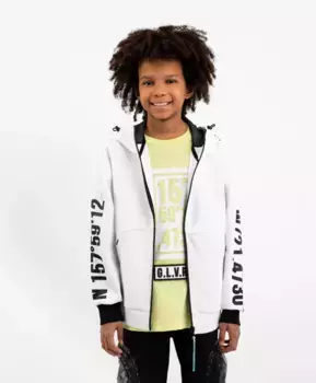 Толстовка с капюшоном белая Gulliver (140)