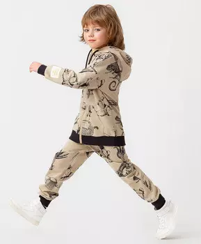 Толстовка на молнии бежевая с принтом Button Blue (98)