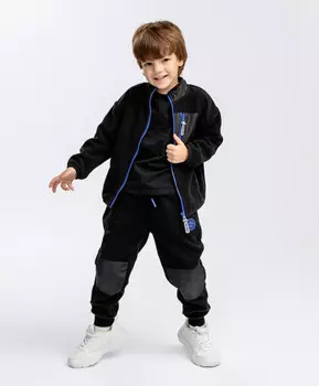 Толстовка на молнии черная Button Blue (128)