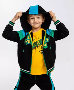 Толстовка на молнии черная Button Blue (98)