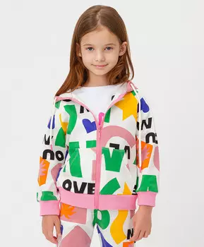 Толстовка на молнии с капюшоном разноцветная Button Blue (98)