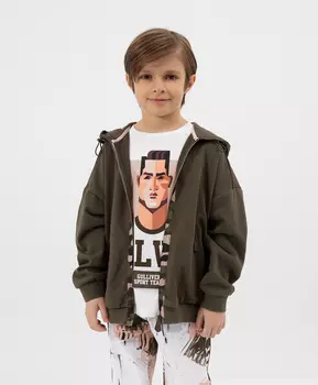 Толстовка на молнии с капюшоном в стиле милитари Gulliver