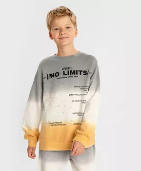 Толстовка нераспашная с принтом и градиентом мультицвет детская Button Blue