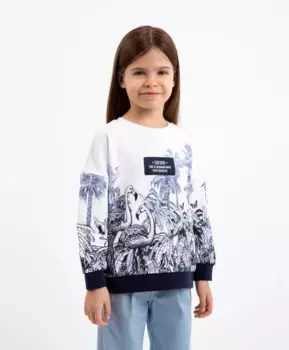 Толстовка оверсайз белая Gulliver (128)