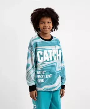 Толстовка оверсайз бирюзовая Gulliver (140)