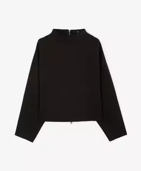 Толстовка оверсайз нераспашная с акцентной молнией на спинке черная GLVR (S)