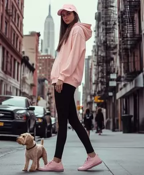 Толстовка оверсайз с капюшоном для женщины розовая Jumkey (42 (XS))