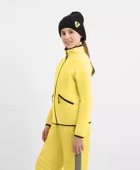 Толстовка распашная из флиса жёлтая для девочки Gulliver