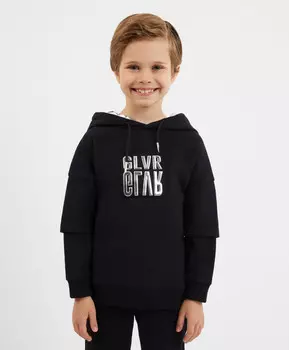 Толстовка с капюшоном черная Gulliver (128)