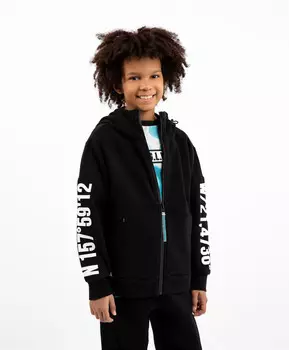 Толстовка с капюшоном черная Gulliver (164)