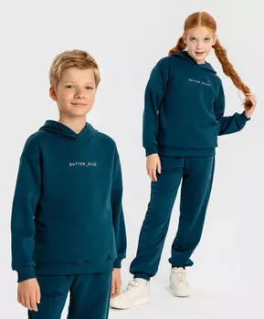 Толстовка с капюшоном и принтом синяя детская Button Blue