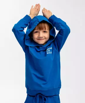 Толстовка с капюшоном синяя Button Blue (98)