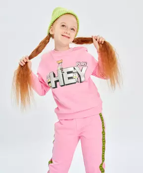 Толстовка с лампасами и принтом розовая Button Blue