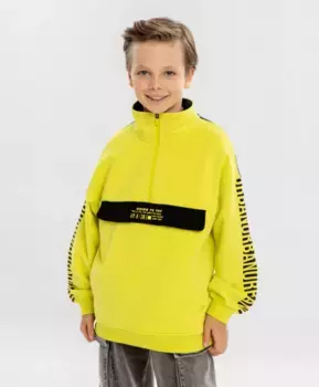 Толстовка с принтом салатовая для мальчика Button Blue (140)