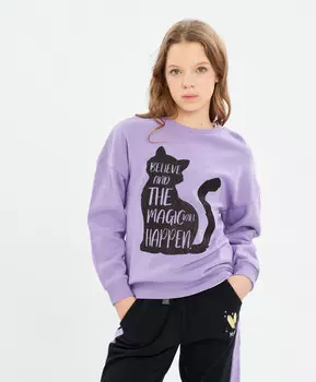 Толстовка с принтом сиреневая Button Blue