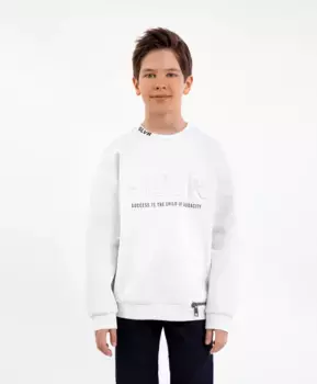 Толстовка с шрифтовымии элементами белая Gulliver (152)