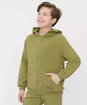 Толстовка со спущенным плечом хаки Button Blue (152)