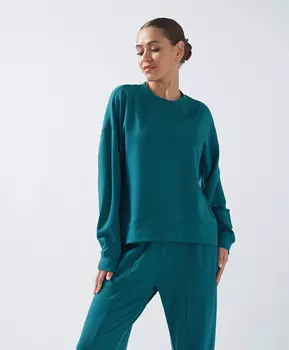 Толстовка свободная с длинными рукавами для женщины зеленая Jumkey (46 (M))