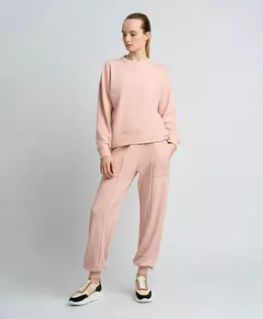 Толстовка свободная с длинными рукавами для женщины розовая Jumkey