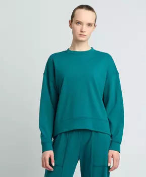 Толстовка свободная с длинными рукавами для женщины зеленая Jumkey