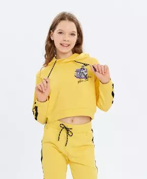 Толстовка укороченная желтая Button Blue