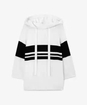 Толстовка вязаная с капюшоном белая GLVR (S)