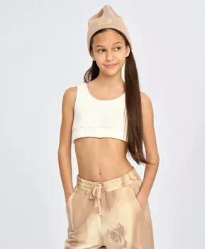 Топ для девочки белый в рубчик Button Blue