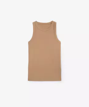 Топ-халтер облегающего силуэта из риба бежевый GLVR