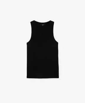 Топ-халтер облегающего силуэта из риба черный GLVR