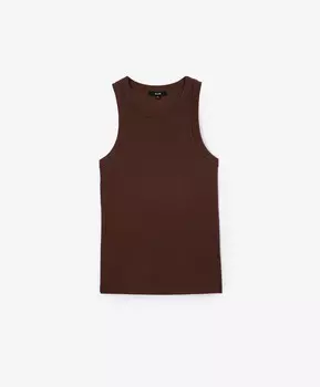 Топ-халтер облегающего силуэта из риба коричневый GLVR