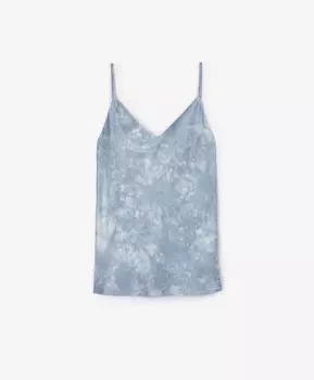 Топ из вареной вискозной ткани голубой GLVR