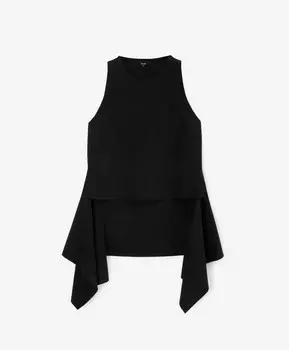 Топ оригинального кроя с акцентом на спинке черный GLVR