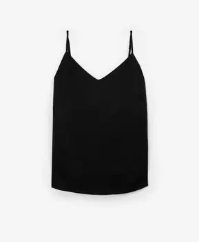 Топ с тонкими регулируемыми лямками черный GLVR