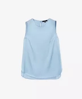 Топ с удлиненной линией низа и высокими разрезами в боковых швах голубой GLVR (XL)