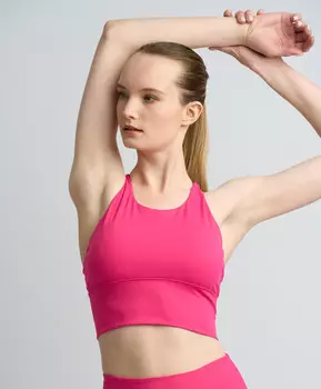Топ спортивный с мягкими чашками для женщины цвета фуксии Jumkey