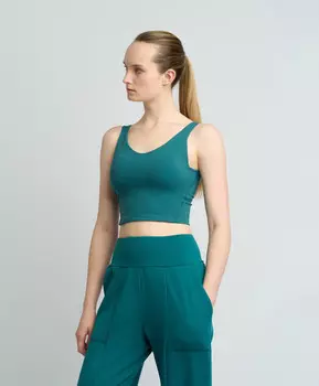 Топ спортивный с мягкими чашками для женщины зеленый Jumkey