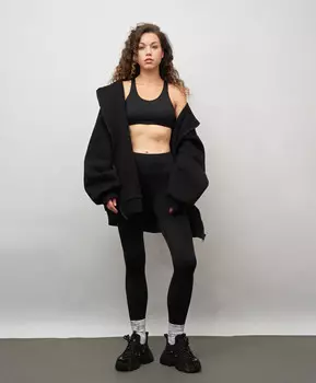 Топ спортивный с мягкими чашками и перекрестными бретелями для женщины черный Jumkey (XS)