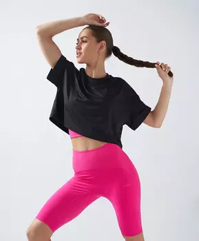 Топ спортивный укороченный для женщины черный Jumkey (50 (XL))