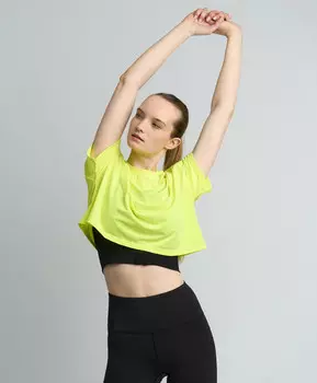 Топ спортивный укороченный для женщины салатовый Jumkey