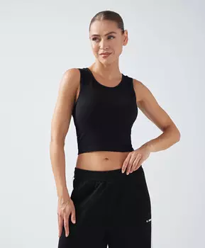 Топ в рубчик на широких лямках для женщины черный Jumkey (48-50(L-XL))