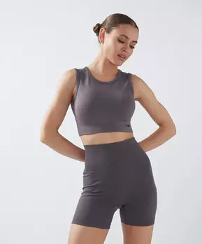 Топ в рубчик на широких лямках для женщины серый Jumkey (44-46(S-M))